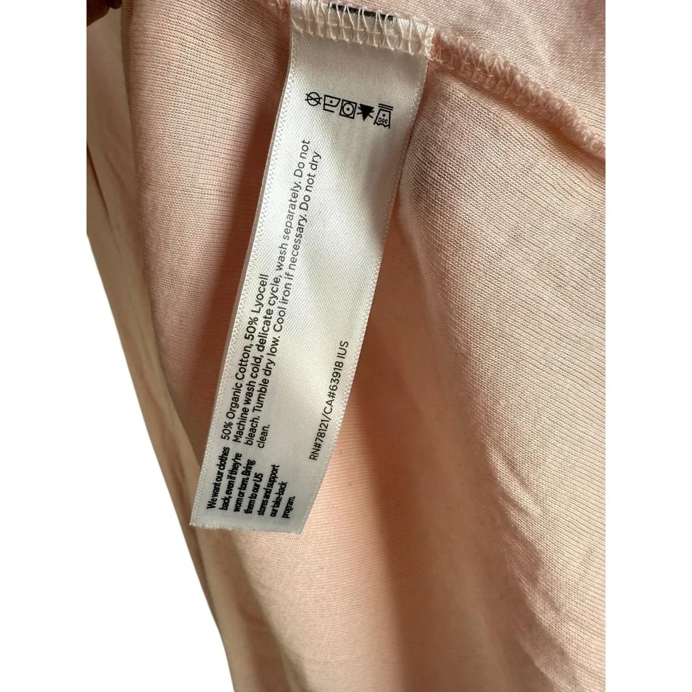 Eileen Fisher Shirt Womens Large Pink‎ Cowl Neck Organic Cotton Lyocell Blend
